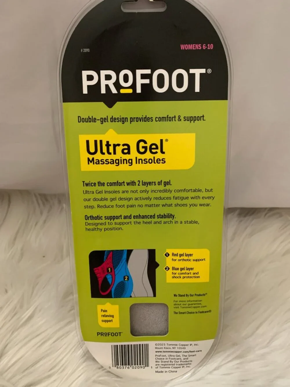 ProFoot Ultra Gel Massaging Insoles (1 Pair, Size 6-10)